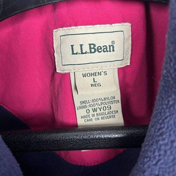 LL‎ Bean Women's Large Fleece Lined Vest Full Zip Pink with Nylon Shell - Picture 2 of 4